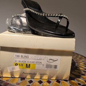 Amanda Smith Black Heels with Rhinestones